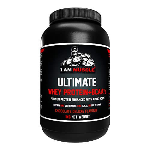 Ultimate Whey Protein + BCAA’s Powder, Premium High Protein Isolate, Enhance Lean Muscle Mass and Recovery, 1kg I AM MUSCLEBuy Supplements Australia