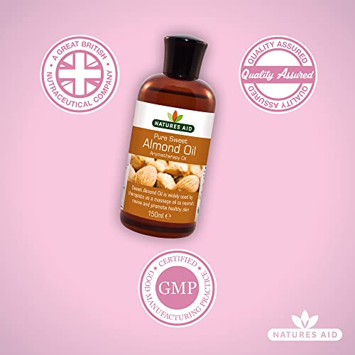 Natures Aid Almond Oil, Pure, Sweet Almond Oil, Massage Oil, Suited to Dry, Sensitive Skin natures aidBuy Supplements Australia