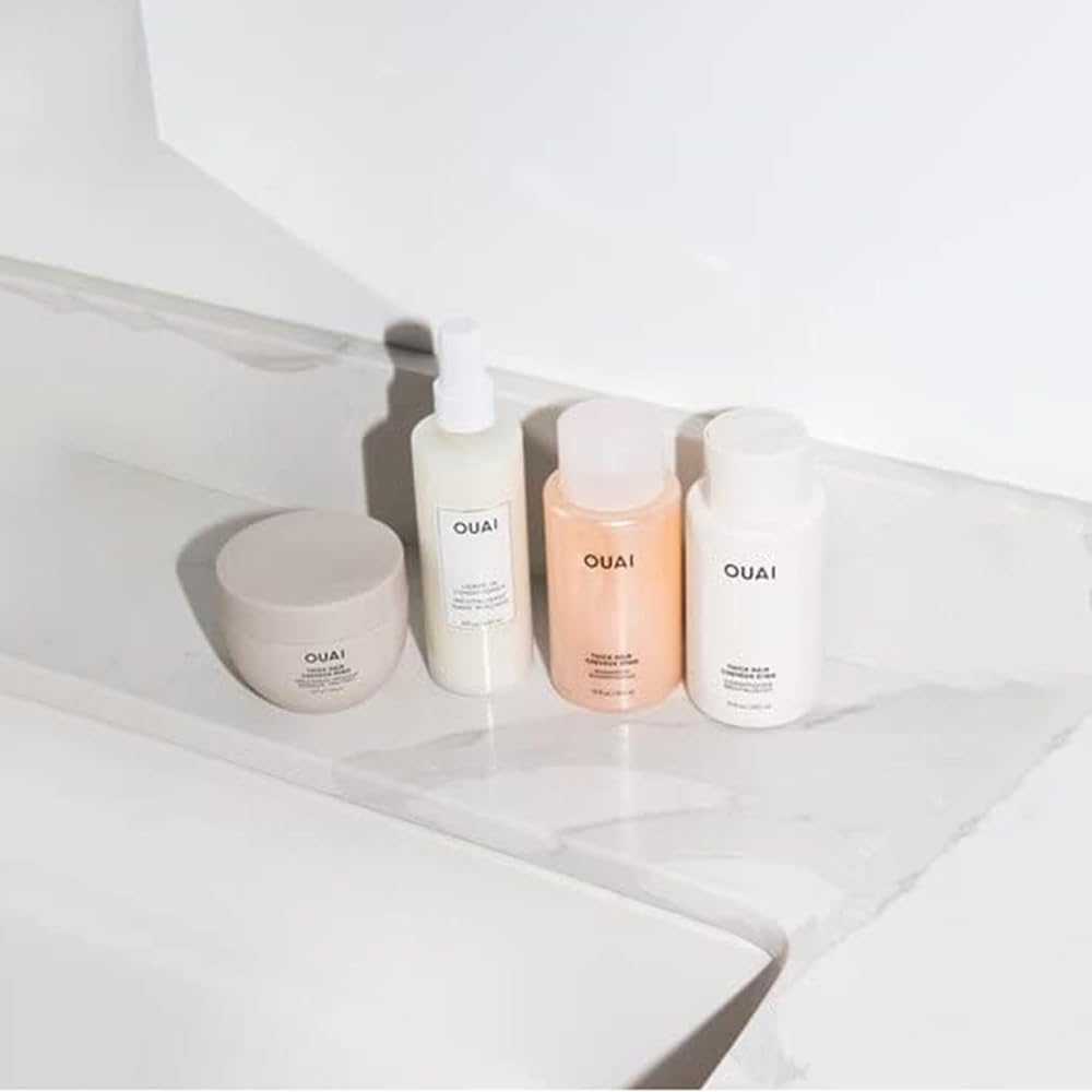 OUAI Thick Hair Shampoo & Conditioner Set, Travel Size - Moisturizing Shampoo & Conditioner - With Keratin, Marshmallow Root, Shea Butter & Avocado Oil - Sulfate, Paraben & Phthalate Free (3 Oz) OUAIBuy Supplements Australia
