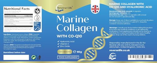 Reverse Life Marine Collagen Capsules 1200mg – with Hyaluronic Acid & Vitamin C + Q10 Reverse LifeBuy Supplements Australia