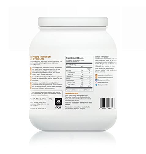 Supreme Nutrition Whey Protein Isolate | 1.2kg - 30 Servings | 33g of Pure Whey Isolate Per Serving Supreme NutritionBuy Supplements Australia
