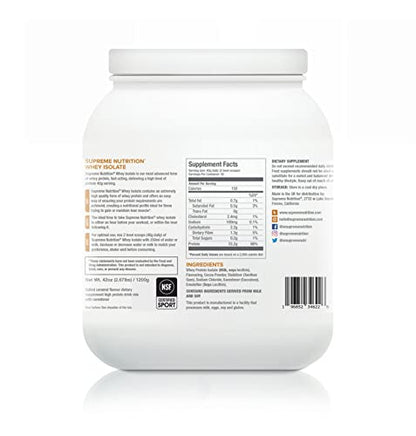 Supreme Nutrition Whey Protein Isolate | 1.2kg - 30 Servings | 33g of Pure Whey Isolate Per Serving Supreme NutritionBuy Supplements Australia