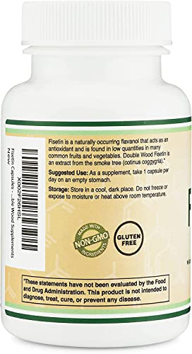 Fisetin Supplement - 100mg of Bioactive Flavnonols, 60 Count (Natural Bioflavonoid Double Wood SupplementsBuy Supplements Australia