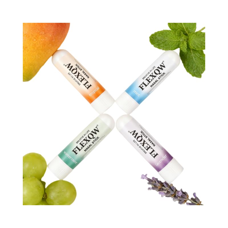 FLEXQW Peppermint Cooling Nasal Inhaler Stick, Refreshing & Soothing Nasal Care, Portable Energy Boost Stick for Congestion Relief, Focus & Freshness, Travel Size FLEXQWBuy Supplements Australia