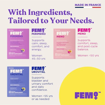 Upsa FEM Perimeno Perimenopause Supplements for Women - Non-Hormonal Pre-Menopause Support for Hot Flashes, Night Sweats, Mood, Sleep & Low Energy - 30 Capsules UpsaBuy Supplements Australia