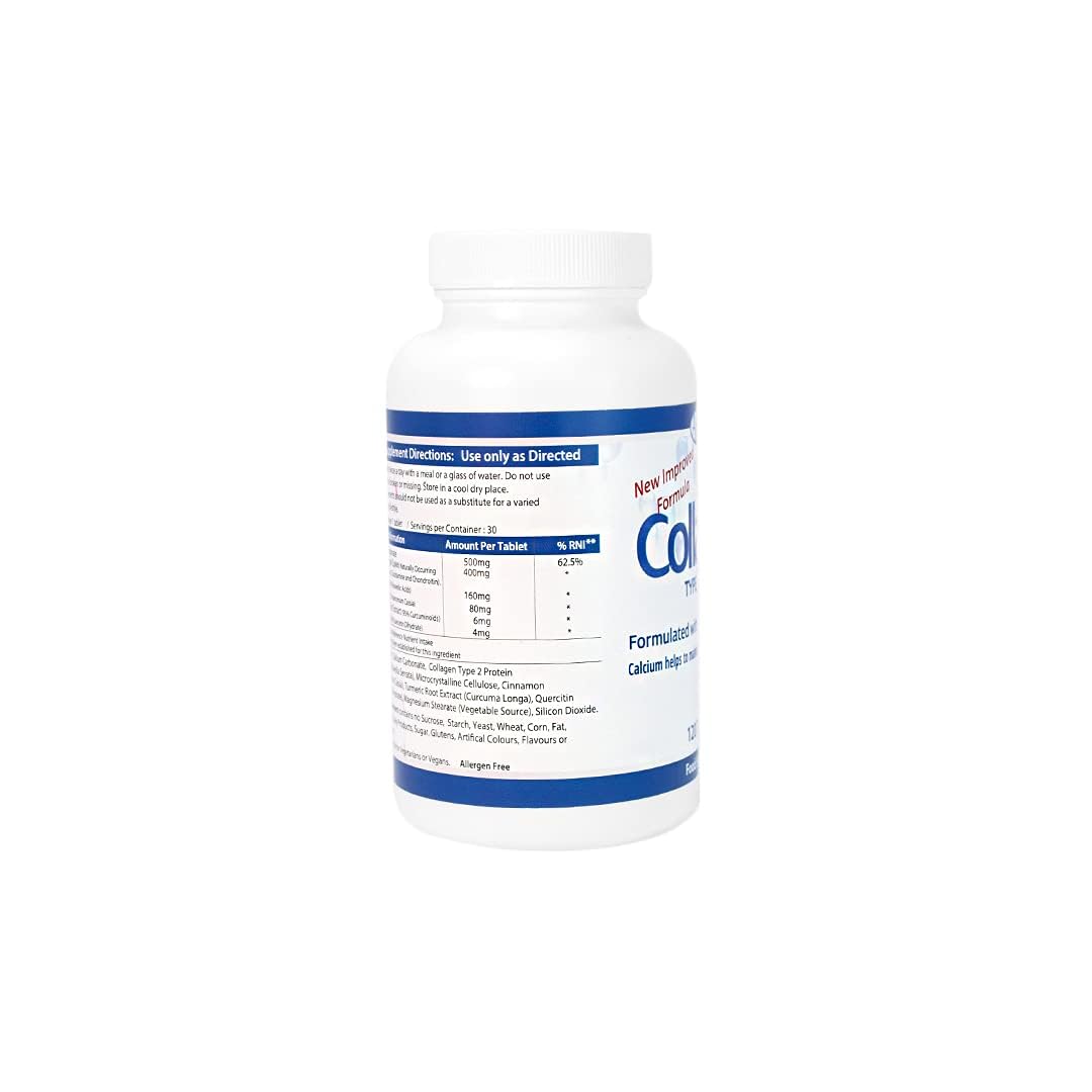 AHS Collagen Type 2 120 Tablets - 4500MG Per Day - Formulated with Calcium and Turmeric AHSBuy Supplements Australia