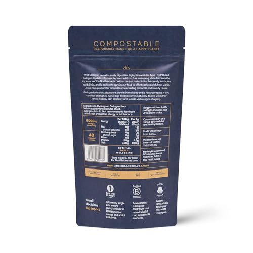Ancient + Brave Wild Collagen 200g - Wild Caught Marine Collagen Powder - 100% Hydrolysed Collagen Peptides (Fish) Ancient + BraveBuy Supplements Australia