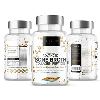 Pure Bone Broth Collagen Supplement Capsules Grass Fed Advanced Blend of Multi Collagen K GEN rejuvenation nutritionBuy Supplements Australia