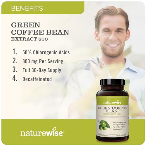 NatureWise Green Coffee Bean Extract - Pure Green Coffee Bean Capsules 800mg NatureWiseBuy Supplements Australia