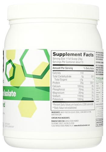 365 by Whole Foods Market, Unflavored Whey Protein Isolate, 15.1 Ounce 365 by Whole Foods MarketBuy Supplements Australia