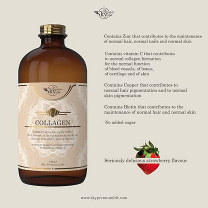 Sky Premium Life Hydrolysed Collagen Type I Food Supplement - Strawberry Taste Sky Premium LifeBuy Supplements Australia