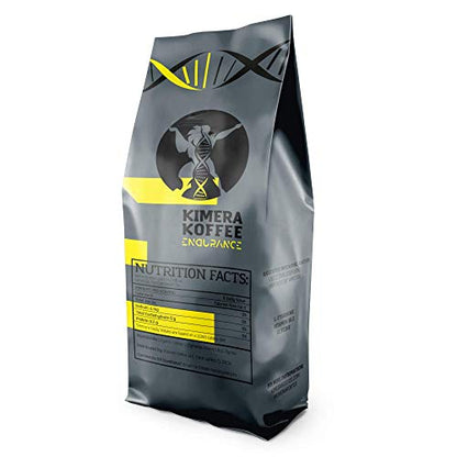 Kimera Koffee Organic Ground Coffee - 12 oz - Endurance Blend Medium Roast Ground Coffee with L-Tyrosine, Vitamin B12 and Glycine - Enjoy a Rich Organic Coffee Any Time of Day