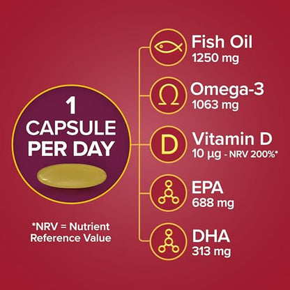 Seven Seas Omega-3 Fish Oil, Max Strength, Omega 3 + Vitamin D For Whole Body Health Seven SeasBuy Supplements Australia