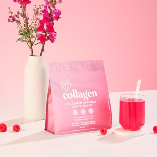Collagen Powder with Hyaluronic Acid 400g - Premium Bovine Collagen Type I, II, III Alpha FoodsBuy Supplements Australia
