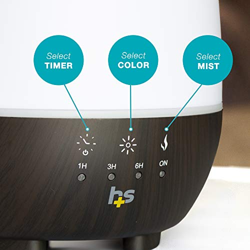 HealthSmart Essential Oil Diffuser, Cool Mist Humidifier and Aromatherapy Diffuser, FSA HSA Eligible with 500ML HealthSmartBuy Supplements Australia