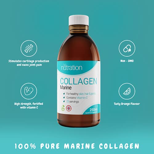 Marine Collagen Liquid | 25 x 10ml Servings | Liquid Collagen Drink for Women and Men | Pure Marine Collagen for Strong Bones & Joints NutrationBuy Supplements Australia