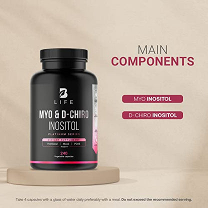 Myo-Inositol & D-Chiro Inositol by B Life - 240 Capsules | Made in USA | 40:1 Ratio B Life CompanyBuy Supplements Australia