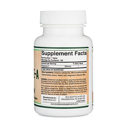 Huperzine A 200mcg (Third Party Tested) Manufactured in The USA, 120 Tablets, Brain Double Wood SupplementsBuy Supplements Australia