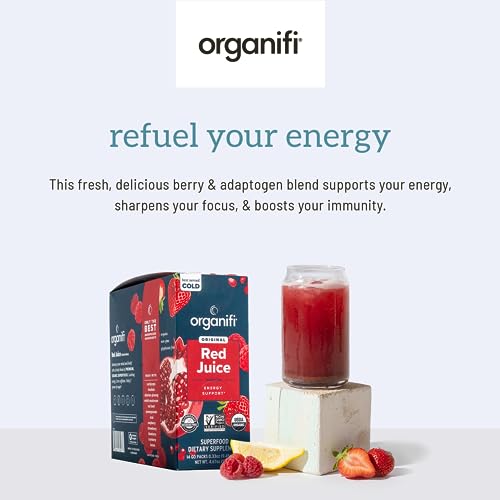 Organifi Red Juice - Vegan Energy Powder - Berry-Flavored Adaptogen Drink - Caffeine OrganifiBuy Supplements Australia