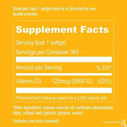 UpNourish Liposomal Vitamin D3 5000 IU Softgels - 1 Year Supply | Organic Coconut Oil Infused Vitamin D Supplements - Support Bone, Dental, Heart, Mood & Immune Health - Non GMO Gluten Free - 365 ct UpNourish buy supplements Au