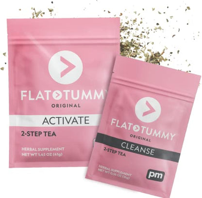 Flat Tummy Tea 2-Step Detox Tea – 2 Week Program – to Boost Energy, Speed Metabolism