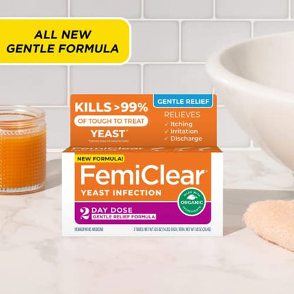 FemiClear Gentle Relief Formula 2 Day Infection Treatment, Gentle Formula for More Sensitive Individuals FemiClearBuy Supplements Australia