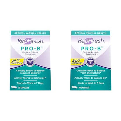 Rephresh Pro-B Probiotic Supplement for Women, 30 Oral Capsules (Pack of 2)