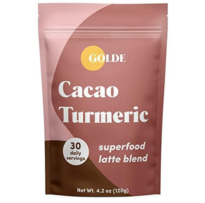 GOLDE - Superfood Latte Blend - Cacao Turmeric - Plant Based w/Turmeric, Cacao, & Coconut Milk Powder - Healthy Hot Cocoa - Coffee Replacement - Vegan, Keto, & Sugar-Free - 30 Servings GOLDEBuy Supplements Australia