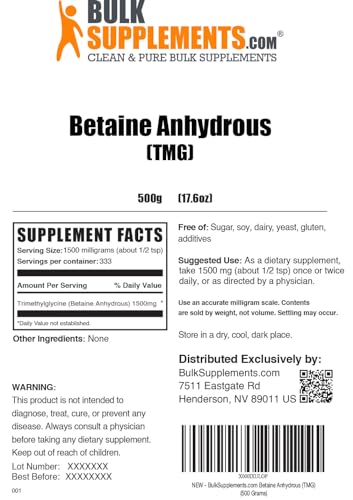 BULKSUPPLEMENTS.COM Betaine Anhydrous Powder - Trimethylglyine, TMG Supplements BULKSUPPLEMENTS.COMBuy Supplements Australia