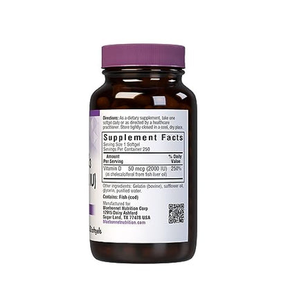 Bluebonnet Nutrition Vitamin D3 2000 IU50 mcg High Potency Immune Support BluebonnetBuy Supplements Australia