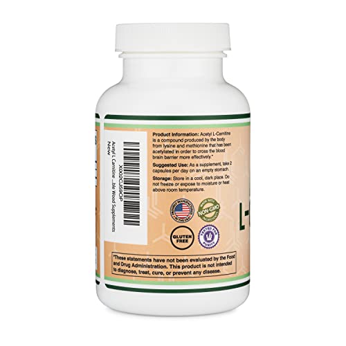 Acetyl L-Carnitine 1,000mg Per Serving, 150 Capsules (ALCAR for Brain Function Support Double Wood SupplementsBuy Supplements Australia