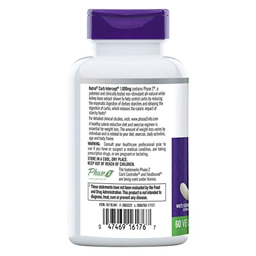 Natrol Carb Intercept with Phase 2 Carb Controller Capsules, White Kidney (Pack of 12) NatrolBuy Supplements Australia