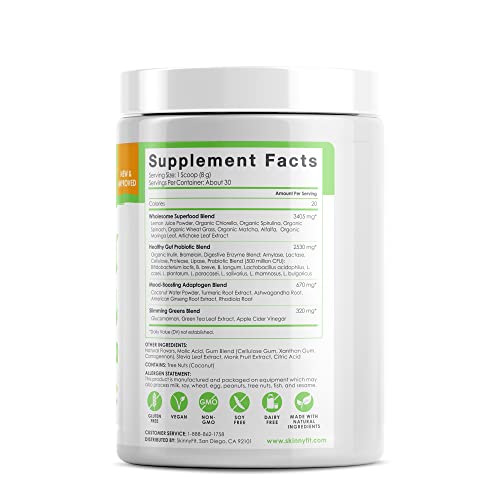 SkinnyFit Mango Splash Skinny Greens, Green Juice Superfood Powder, Natural Energy SkinnyFitBuy Supplements Australia