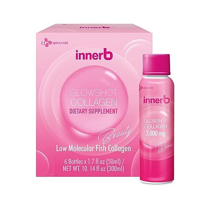 CJwellcare Innerb Glowshot Collagen (10.1fl oz, 6 Servings) - Low-Molecular-Weight Fish