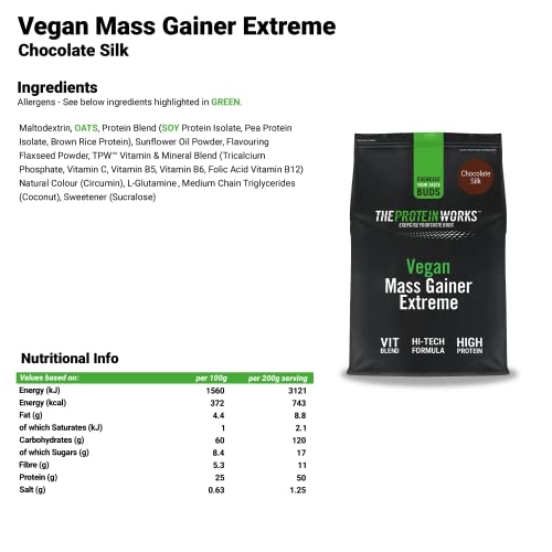 Protein Works - Vegan Mass Gainer Extreme | High Calorie Protein Powder | Weight Gainer Protein WorksBuy Supplements Australia