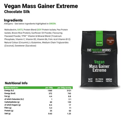 Protein Works - Vegan Mass Gainer Extreme | High Calorie Protein Powder | Weight Gainer Protein WorksBuy Supplements Australia
