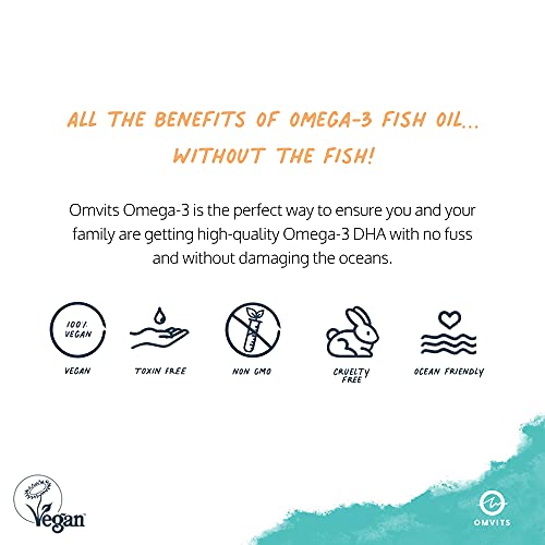 Omvits Vegan Omega 3 DHA from Algae Oil 1000mg - 60 Softgel Capsules with Vitamin E OmvitsBuy Supplements Australia