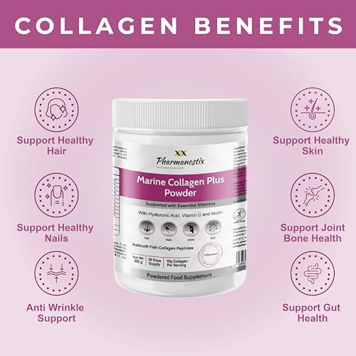 Pharmanostix Hydrolysed Marine Collagen Plus Powder 300g - 10,000mg Collagen with Hyaluronic Acid PharmanostixBuy Supplements Australia