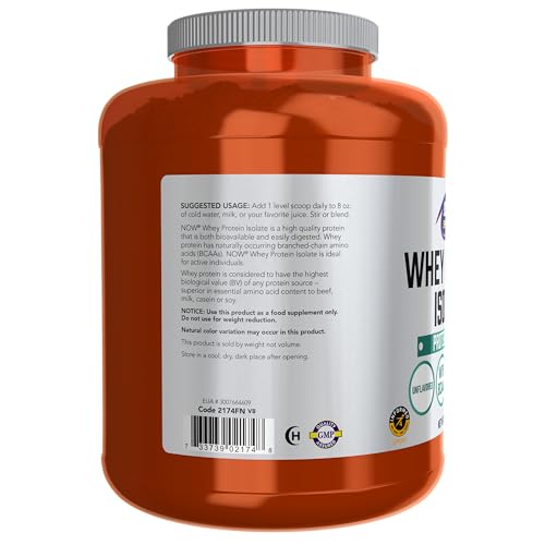 NOW Sports Nutrition, Whey Protein Isolate, 25 g With BCAAs, Unflavored Powder NOWBuy Supplements Australia