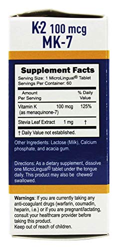 Superior Source Vitamin K2 MK-7 (Menaquinone-7), 100 mcg, Quick Dissolve MicroLignual Superior SourceBuy Supplements Australia