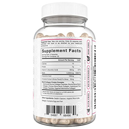 PUREFINITY Collagen Peptides for Women – Type I, II, III, V & X with Biotin & Hyaluronic Acid, Supports Healthy Skin, Bones, Hair & Nails – Non-GMO, Grass-Fed (90 Capsules, 1 Month Supply) PUREFINITYBuy Supplements Australia