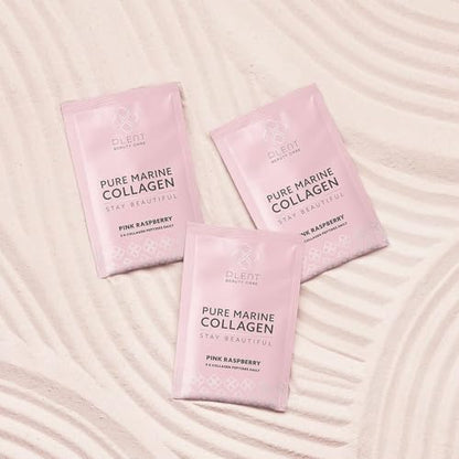 Plent Pure Marine Collagen Pink Raspberry - Stay Beautiful - 5G Collagen Peptides Daily - 30 Sachets PlentBuy Supplements Australia
