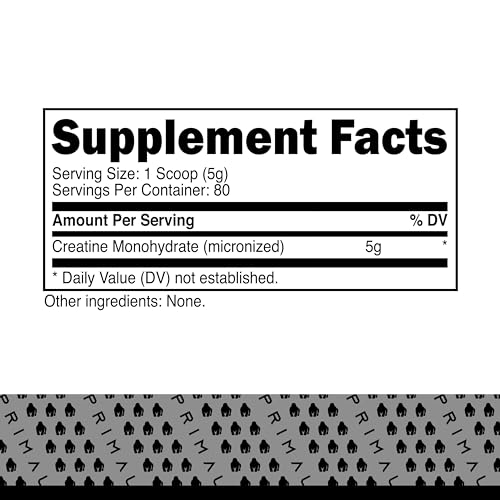 Primal Creatine Monohydrate Powder (400 Grams) | Unflavored Micronized Creatine PrimalBuy Supplements Australia