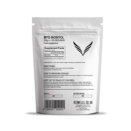 Myo Inositol Powder REDWELLS PCOS & Fertility GMO Free Vegan - 250g Pack REDWELLSBuy Supplements Australia