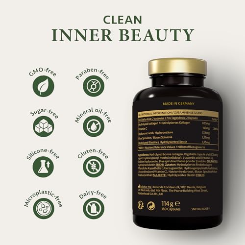 Collagen Capsules 820mg - 180 High Strength Capsules (3 Months Supply) SatinNaturelBuy Supplements Australia
