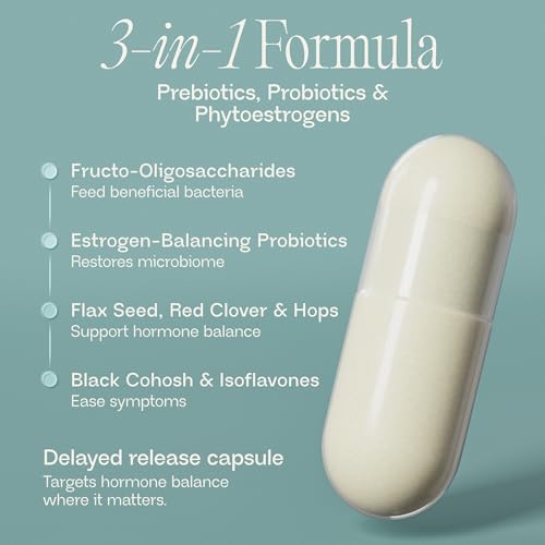 BIOMA Menopause Support Probiotics for Women - Hormone Free Hot Flash & Night Sweat Relief - Gut-Hormone Balance with Phytoestrogens, BB536, Delayed Release (60 Capsules - 30 Day Supply) BIOMABuy Supplements Australia