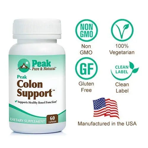 Peak Pure & Natural Colon Support - Colon Cleanse and Detox Supplement for Digestive Health - Gut Health Support with Inulin and Senna Leaf Extracts - with Fiber, Prebiotics, and Probiotics - 1 Pack Peak Pure & NaturalBuy Supplements Australia