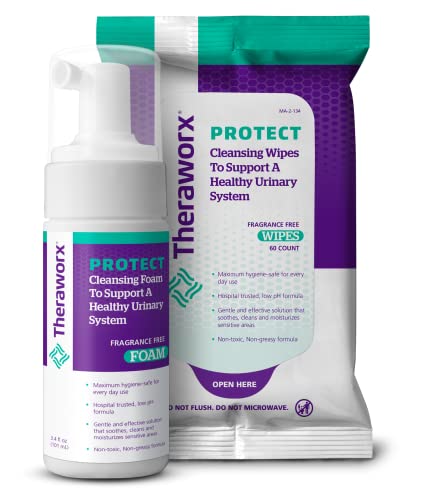 Theraworx Protect U-Pak 60-Ct Wipes & Hygiene Foam 3.4 oz for Urinary Health (Pack of 1) THERAWORX PROTECTBuy Supplements Australia