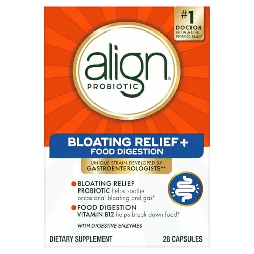 Align Probiotic Bloating Relief + Food Digestion, Probiotics for Women and Men, #1 Doctor Recommended Brand‡, Promotes Digestive Health and Helps Support the Metabolism of Food*, 28 Capsules AlignBuy Supplements Australia