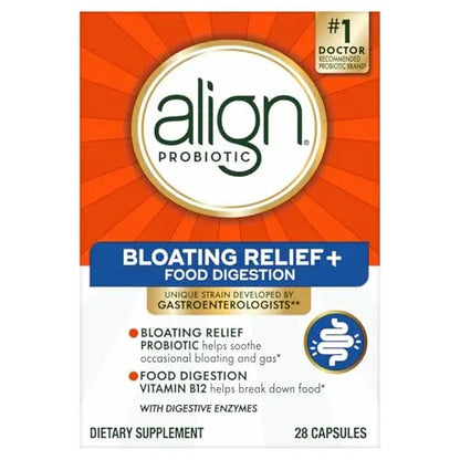 Align Probiotic Bloating Relief + Food Digestion, Probiotics for Women and Men, #1 Doctor Recommended Brand‡, Promotes Digestive Health and Helps Support the Metabolism of Food*, 28 Capsules AlignBuy Supplements Australia